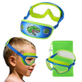 Hydrocomfy Kids Swim Goggles 4-7, Swimming Goggles Kids, Green Dino Swimming Goggles For Kids/Toddlers/Youth