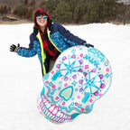 Bigmouth Inc 4 Ft Inflatable Snow Tube For Kids And Adults, Heavy Duty Pvc Sled For Tubing & Sledding, Easy Grip Handles, Easy D