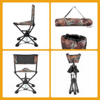 Arrowhead Outdoor 2-Pack 360 Degree Swivel Hunting Chair Stool Seat, Perfect For Blinds, No Sink Feet, Carrying Case, Fishing, 6