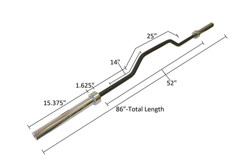 Ader 7' Cambered Bench Press Bar (2''Olympic)