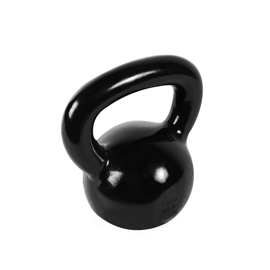 Cap Barbell Black Enamel Coated Cast Iron Kettlebell, 30 Lb