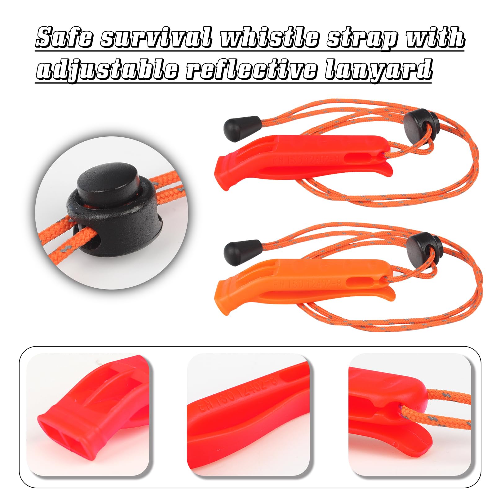 Eayson 4 Pcs Emergency Whistle-Super Loud Survival Whistle With Lanyard For Safety Alert,Boating,Swimming,Kayaking,Hiking,Campin