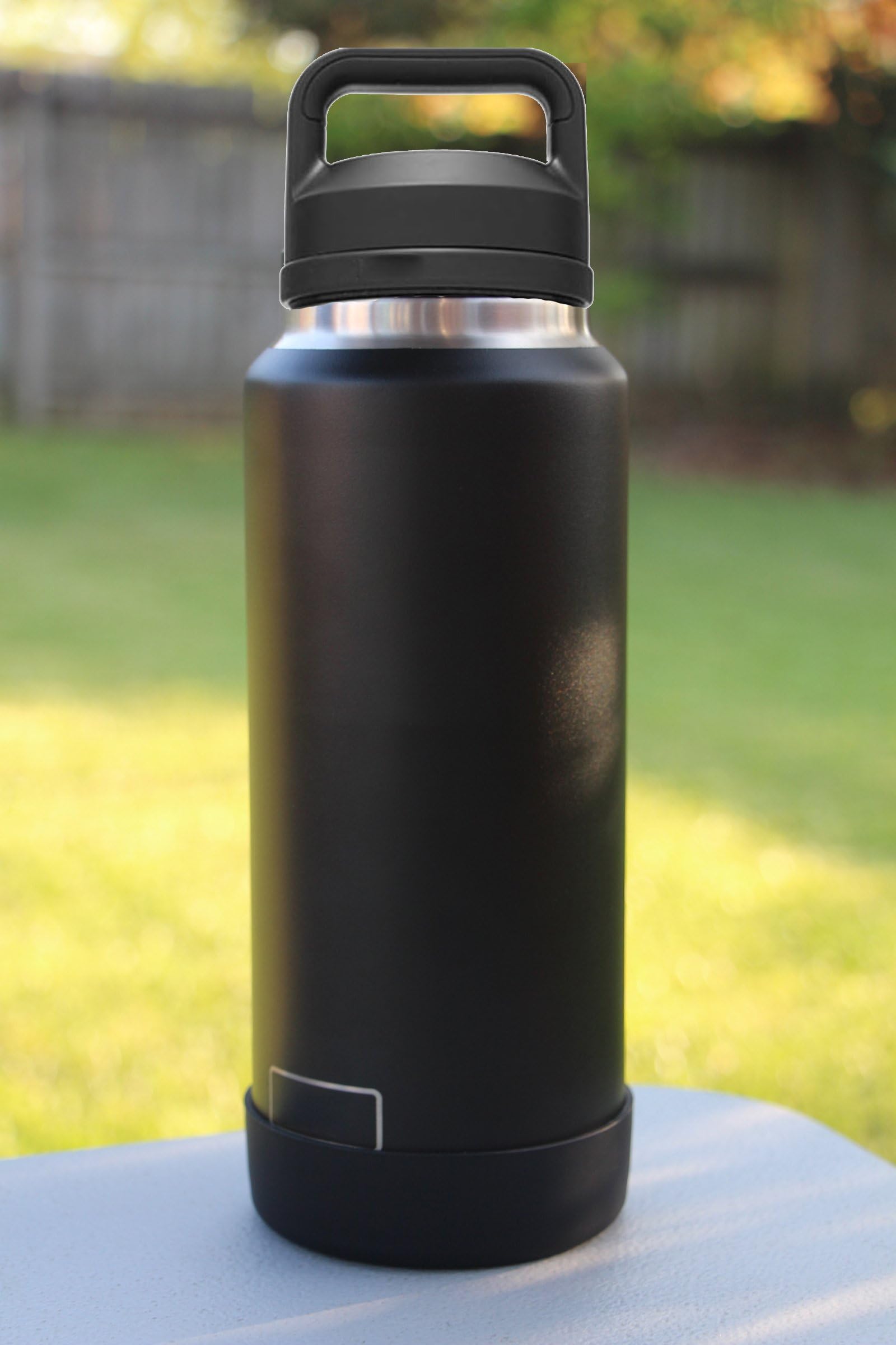 One Missionx Protective Silicone Boot Sleeve For Yeti 36Oz Rambler Water Bottles, Anti-Slip Bottom Cover, Bpa Free (Black, Fits