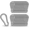 Kinklink 25 Pack 304 Stainless Steel Carabiner Clip, 1.97 Inch Heavy Duty Spring Snap Hook, Small Caribeener Clips For Outdoor C