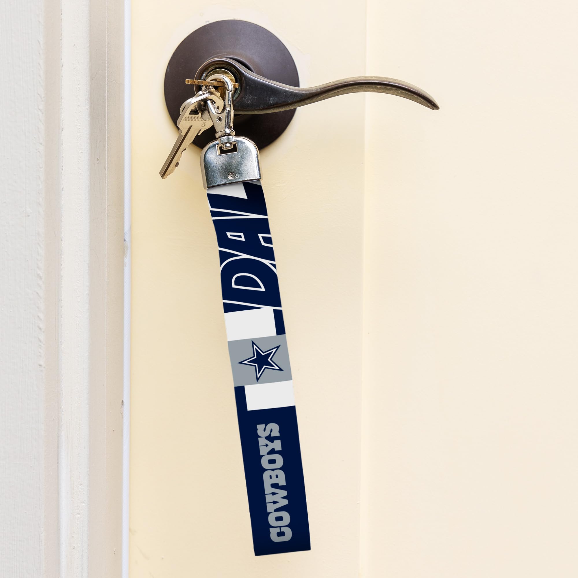 Rico Industries Nfl Football Dallas Cowboys Wrist Lanyard Key Chain, Cute Wristlet Strap Keychain Holder For Women Men Car Keys
