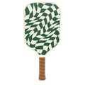 Picklish Pickleball Wavy Checks Paddle | Fiberglass Surface With High Grit And Spin, Extended Handle, 11Mm, Comfort Grip, Luxury