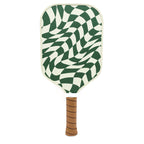 Picklish Pickleball Wavy Checks Paddle | Fiberglass Surface With High Grit And Spin, Extended Handle, 11Mm, Comfort Grip, Luxury