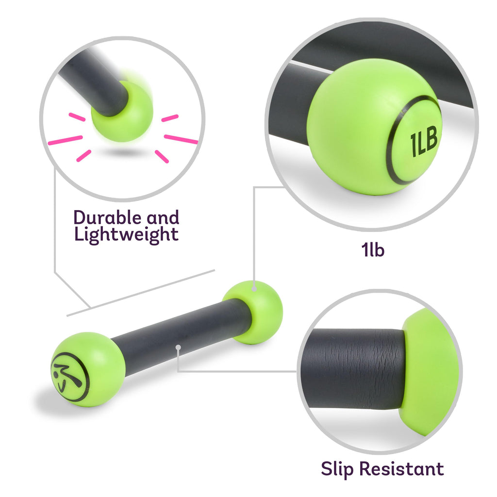 Zumba Toning Sticks, Hand Weights For Women, Dumbbell Weight Set, 1 Pound