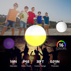 6 Pack Light Up Beach Balls Glow In The Dark Balls Pool Toys Party Games 16'' Large Led Beach Ball With Remote Control - 16 Colo