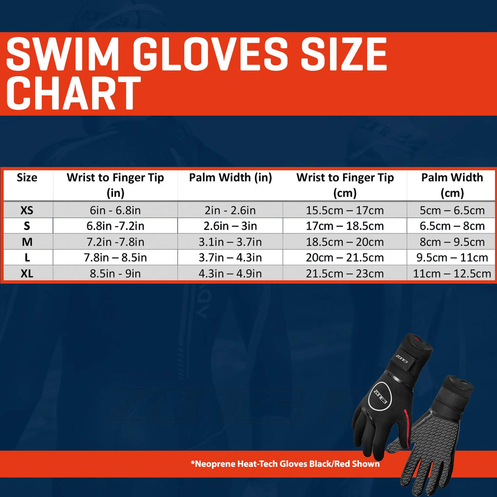 Zone3 Neoprene Heat-Tech Warmth Swim Gloves For Men/Women Open Water Swimming, Diving, Snorkeling Thermal Wetsuit Gloves/Unisex