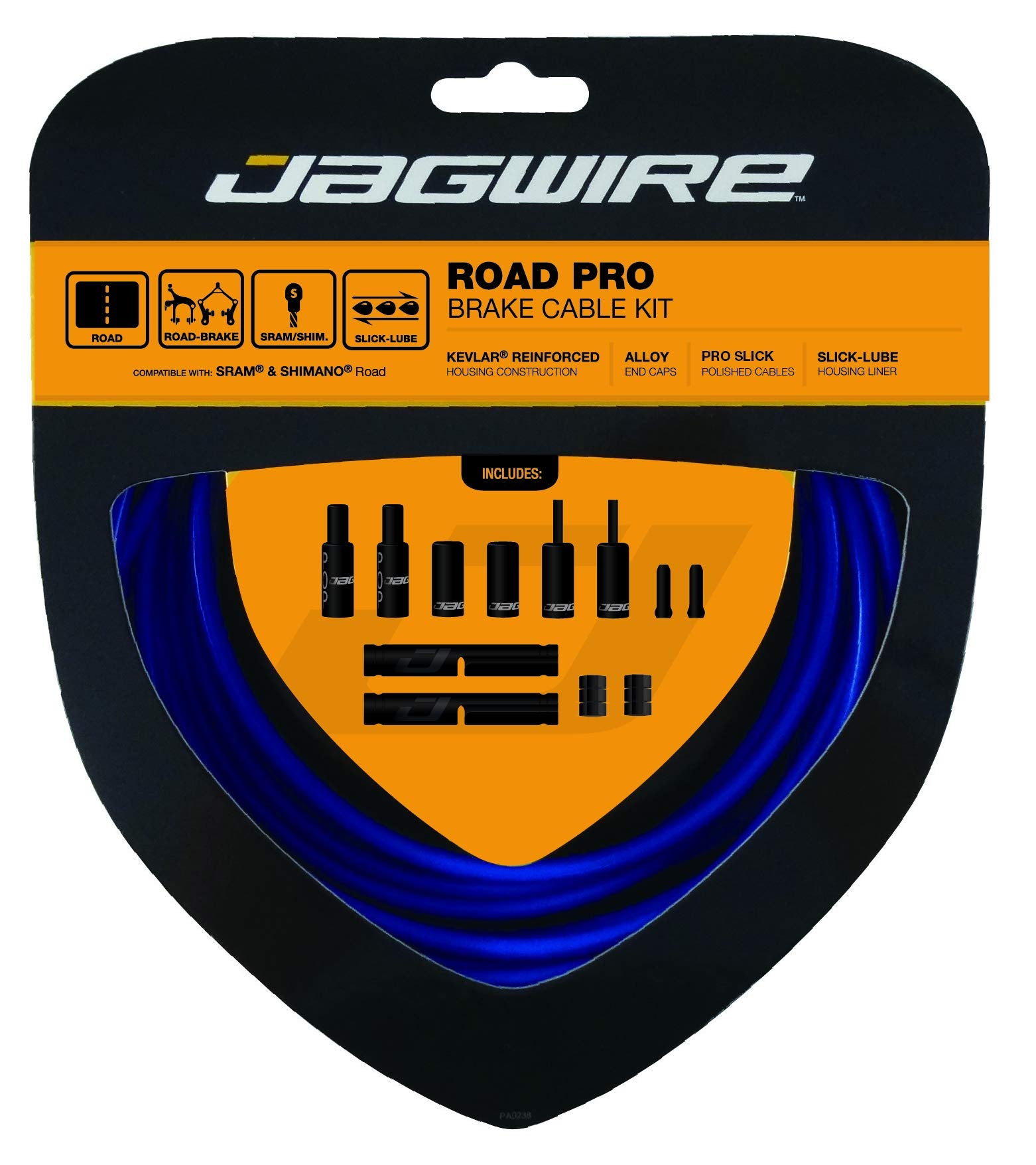 Jagwire PCK205 Pro Road Brake Cable Kit, SID Blue, Shimano/SRAM