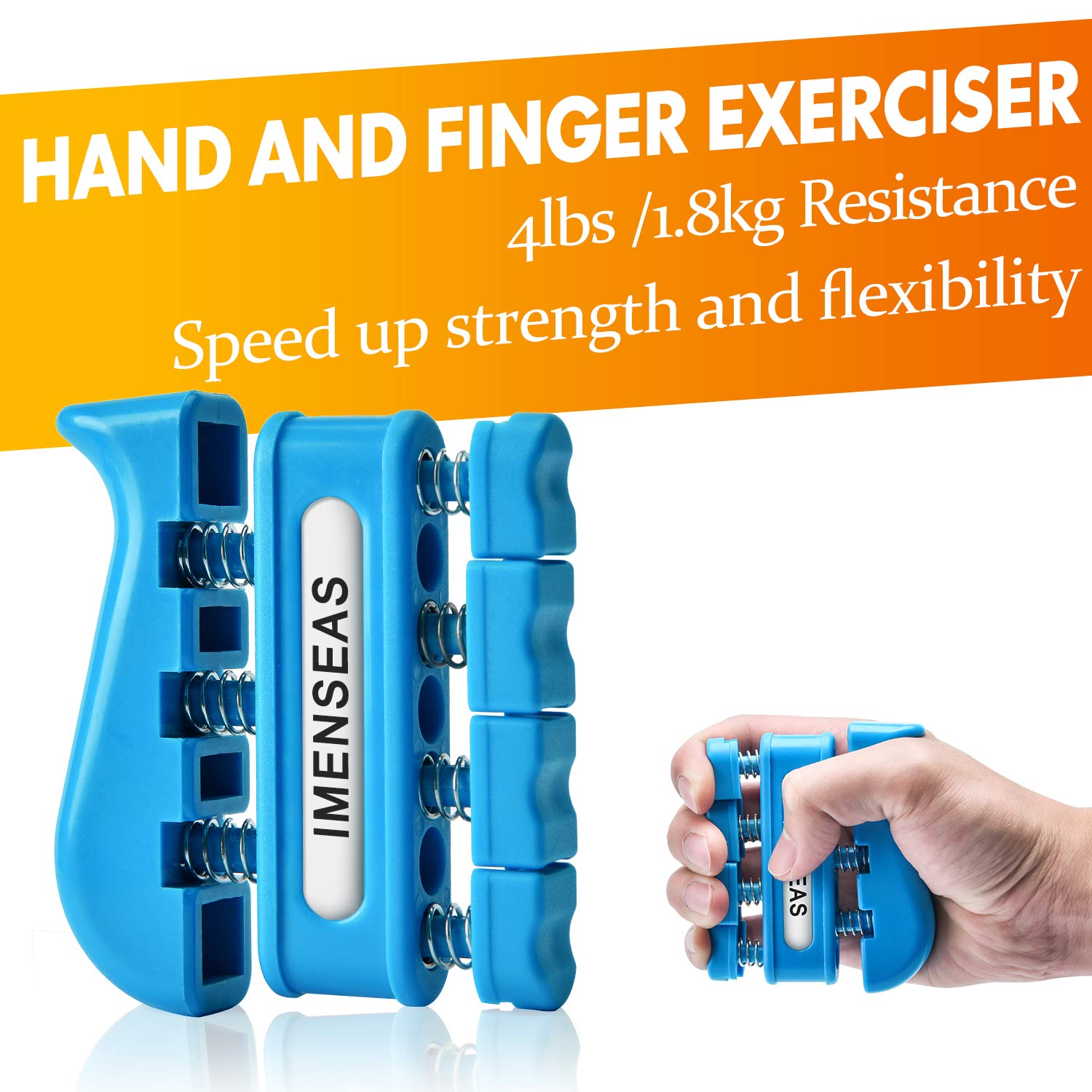 Imenseas Hand Grip Strengthener 7 Pack Adjustable Hand Gripper Finger Stretcher Resistance Extensor Bands Finger Exerciser Grip