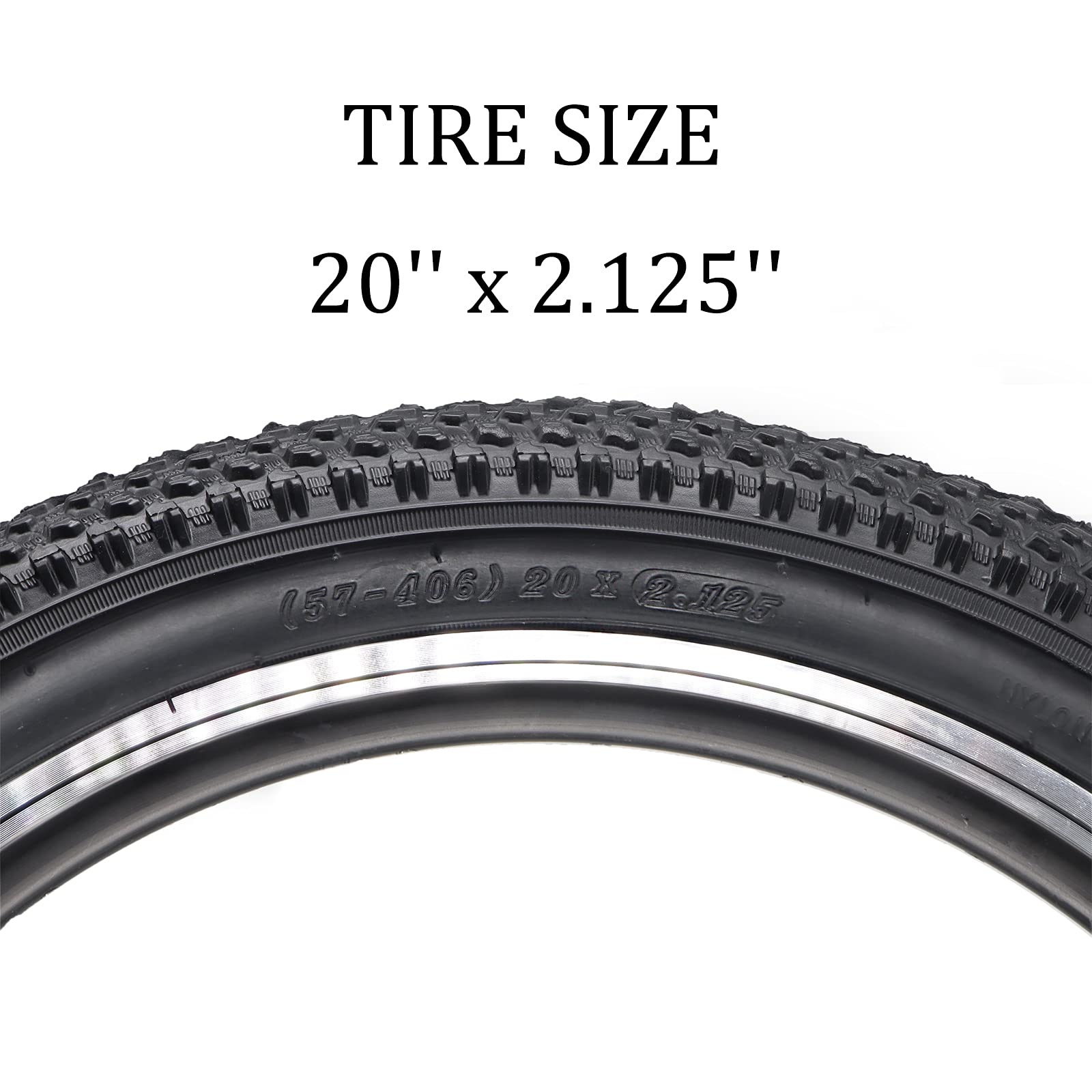 Hycline Bike Tire,20X2.125-Inch Folding Replacement Tire For Mtb Mountain Bicycle-Black