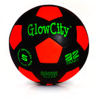 GlowCity Light Up LED Soccer Ball for Kids - Size 3, Black/Red