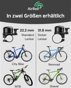 Airbell Bicycle Bell For Apple Airtag 31.8 Mm Diameter - Hidden Mount In Bell - Bicycle Anti-Theft - Includes Tools