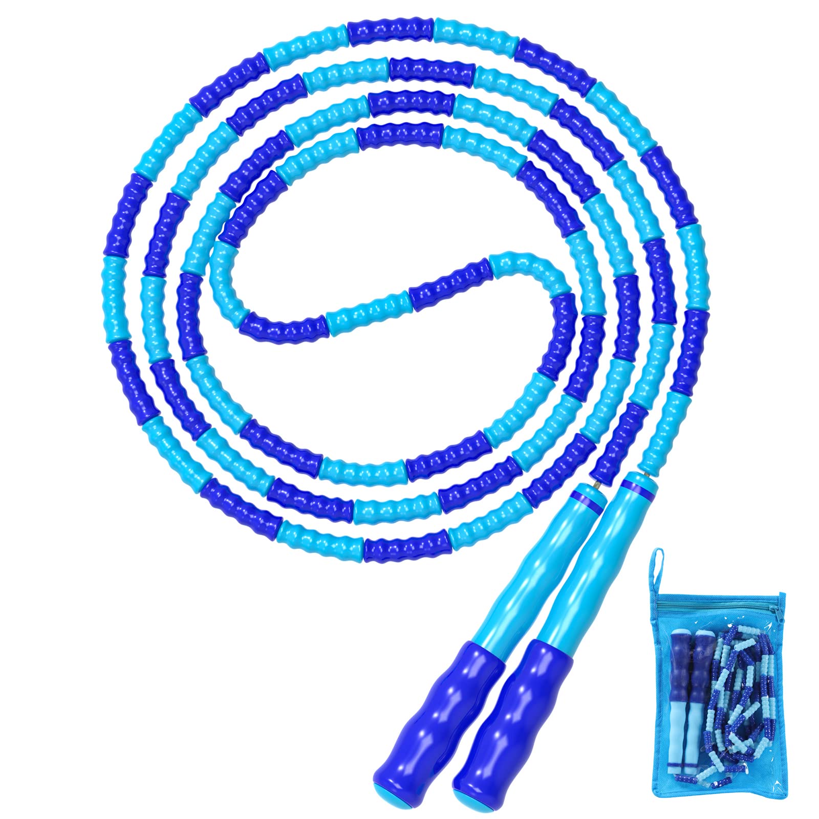 Jump Rope, 2 Pack Adjustable Length Tangle-Free Segmented Soft Beaded Skipping Rope, Fitness Jump Rope for Kids, Man, and Women 