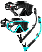 Aegend 2 Pack Snorkeling Gear for Adults, Dry Snorkel Set Panoramic View Enhanced Anti-Leak and Anti-Fog Technology, Adjustable 