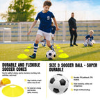 Kids Soccer Goals For Backyard Set, 2 Pack Of 4X3 Ft Portable Pop Up Soccer Nets With Soccer Ball, Cones, Complete Training Equi