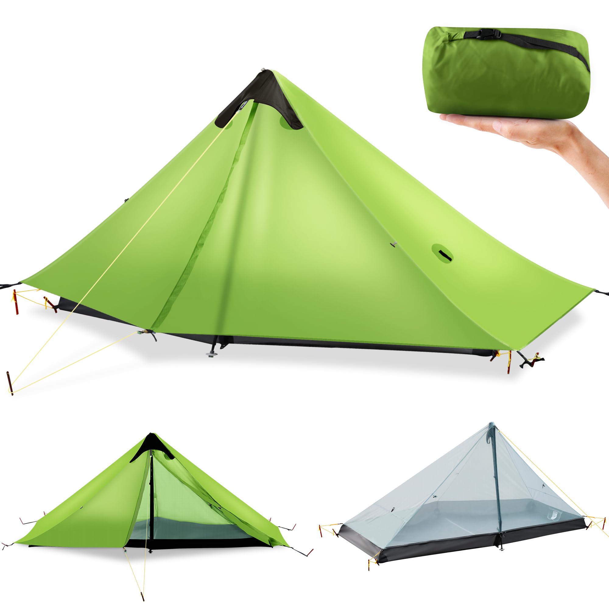 Fbsport Ultralight Tent 3-Season Backpacking Tent 1 Person Camping Tent, Outdoor Lightweight Lanshan Camping Tent Shelter For Ca