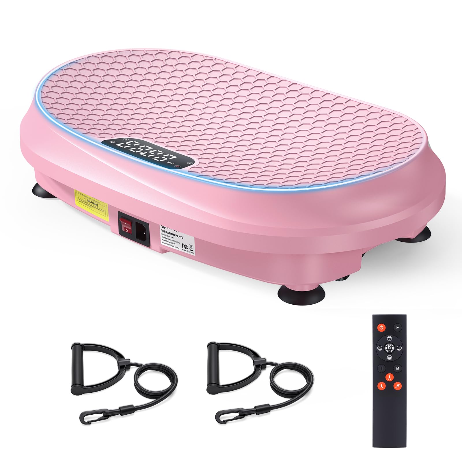 Curved Vibration Plate Exercise Machine, Vibrating Plate 400 Lbs Capacity With 9 Auto Modes And 120 Adjustable Speeds, Large Led