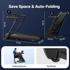 MERACH Treadmill with 18% Auto Incline, 47x18 Wide Belt Treadmills, 0.5-8.7MPH 3.5HP Brushless Incline Treadmill for Home, 350LB