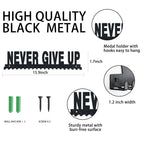 Goutoports Medal Holder Display Hanger Rack Frame for Sport Race Runner-Never Give Up - Sturdy Black Steel Metal Over 60 Medals