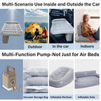 Coverado Car Air Mattress Back Seat, Portable Wireless Inflatable Bed with Built in Air Pump&Pllow, Storage Bag, Patch Kit, Univ