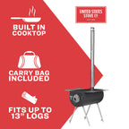 Us Stove Ccs14 Caribou Backpacker Portable Camp Stove - 14 Inch, Black, Small