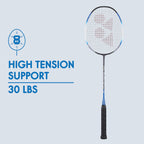 Yonex Muscle Power 22Lt Carbon Graphite Strung Badminton Racket With Full Racket Cover (Black/Blue) | For Intermediate Players |