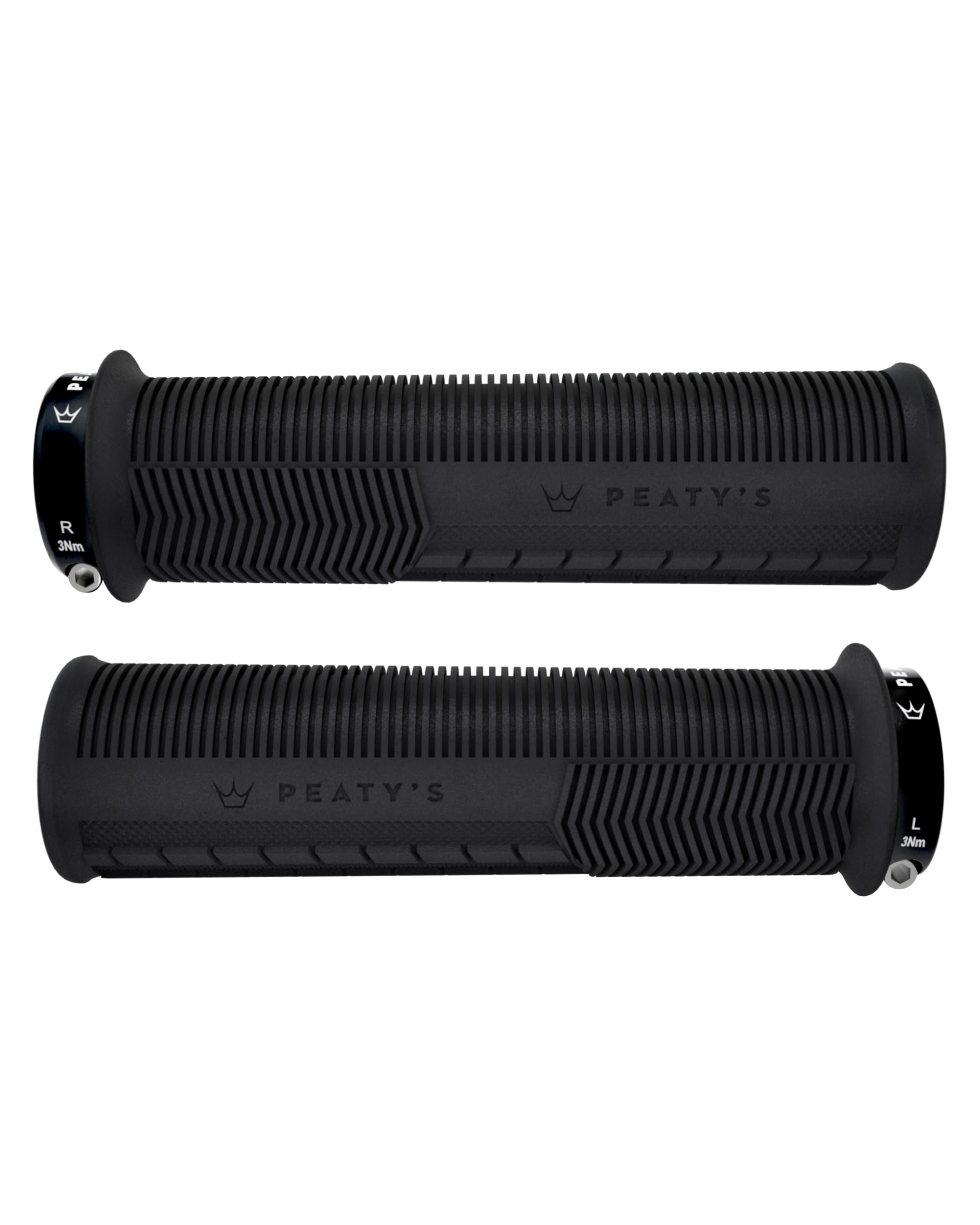 Peatys Monarch Bicycle Grips - Mushroom/Black/Thin - Trail Comfort, Durable, Ergonomic Finger Bar, Thumb Pad, All Day Riding, A