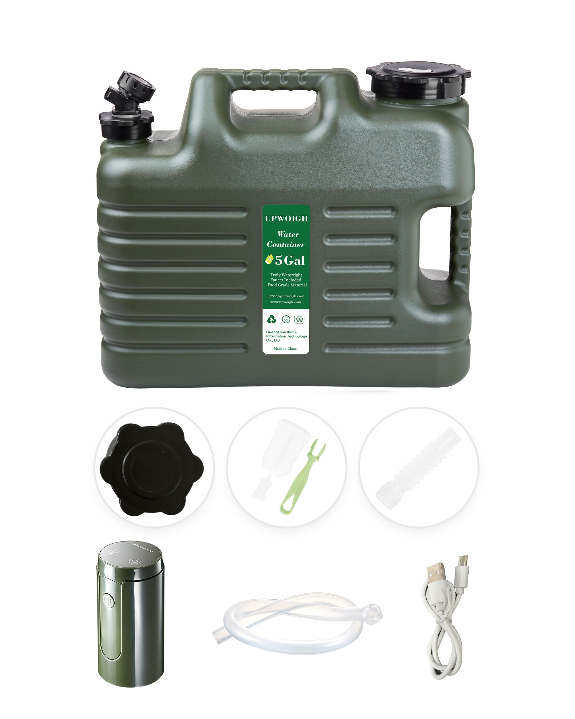 Portable 5 Gallon Water Jug With Automatic Touch Control Pump,Truly No Leakage Water Container With Spigot,Type-C Rechargeable M