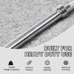 Fitvids Olympic 2-Inch Barbell Bar for Weightlifting and Powerlifting - 700 Pound Capacity - 6-Foot - Silver