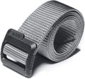 Cqr Tactical Belt, Military Style Heavy Duty Belt, Webbing Edc Quick-Release Buckle, Plastic Flip Tab Grey, Small