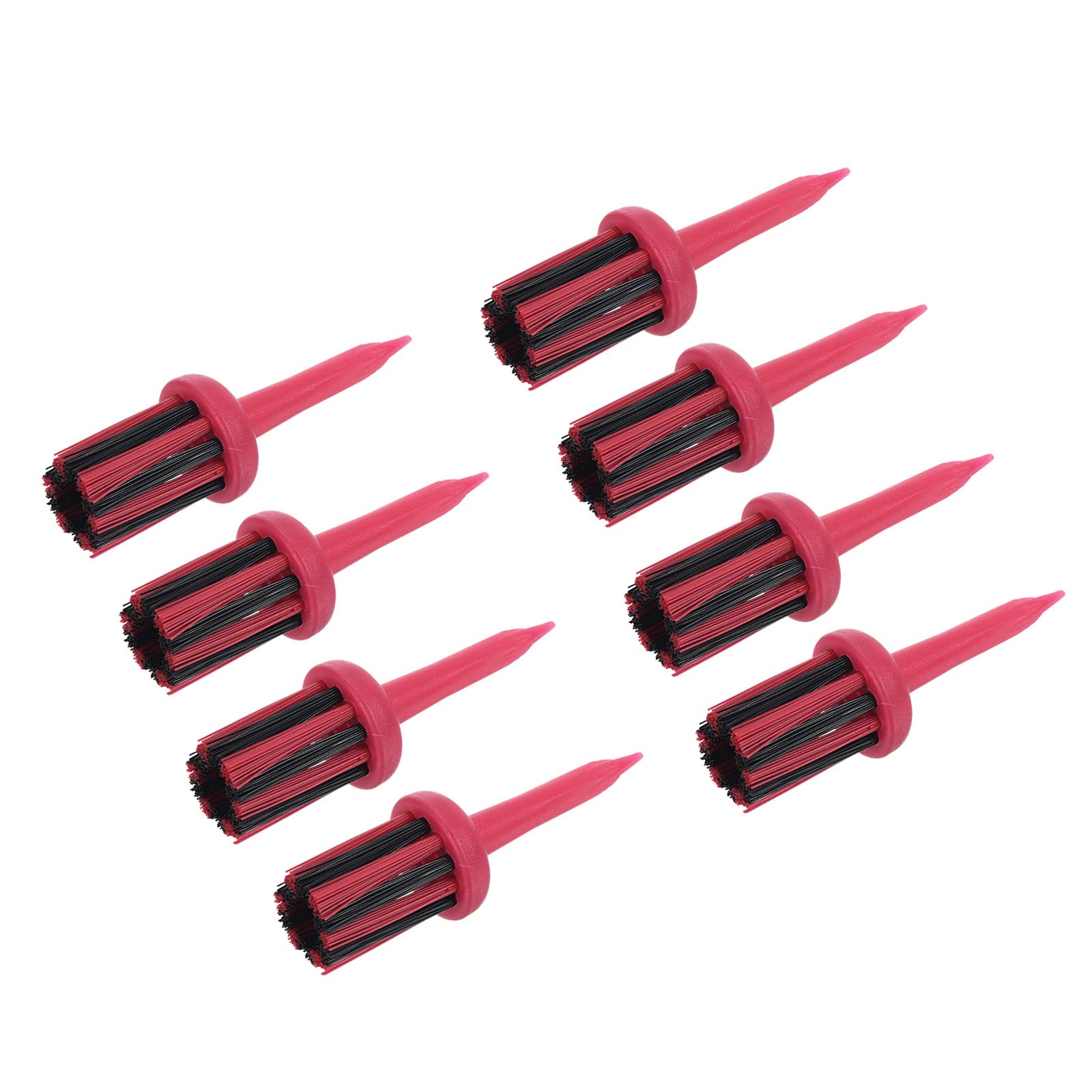 Patikil Golf Tee Brush Top 2 Inch, 12 Pack Unbreakable Plastic Golfing Tees Low Friction Resistance For Men And Women, Red