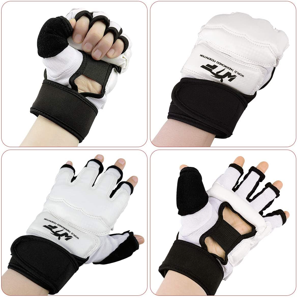 Punch Bag Training Gloves, Langray Taekwondo Karate Gloves For Sparring Martial Arts Boxing Training For Adults And Kids,White S