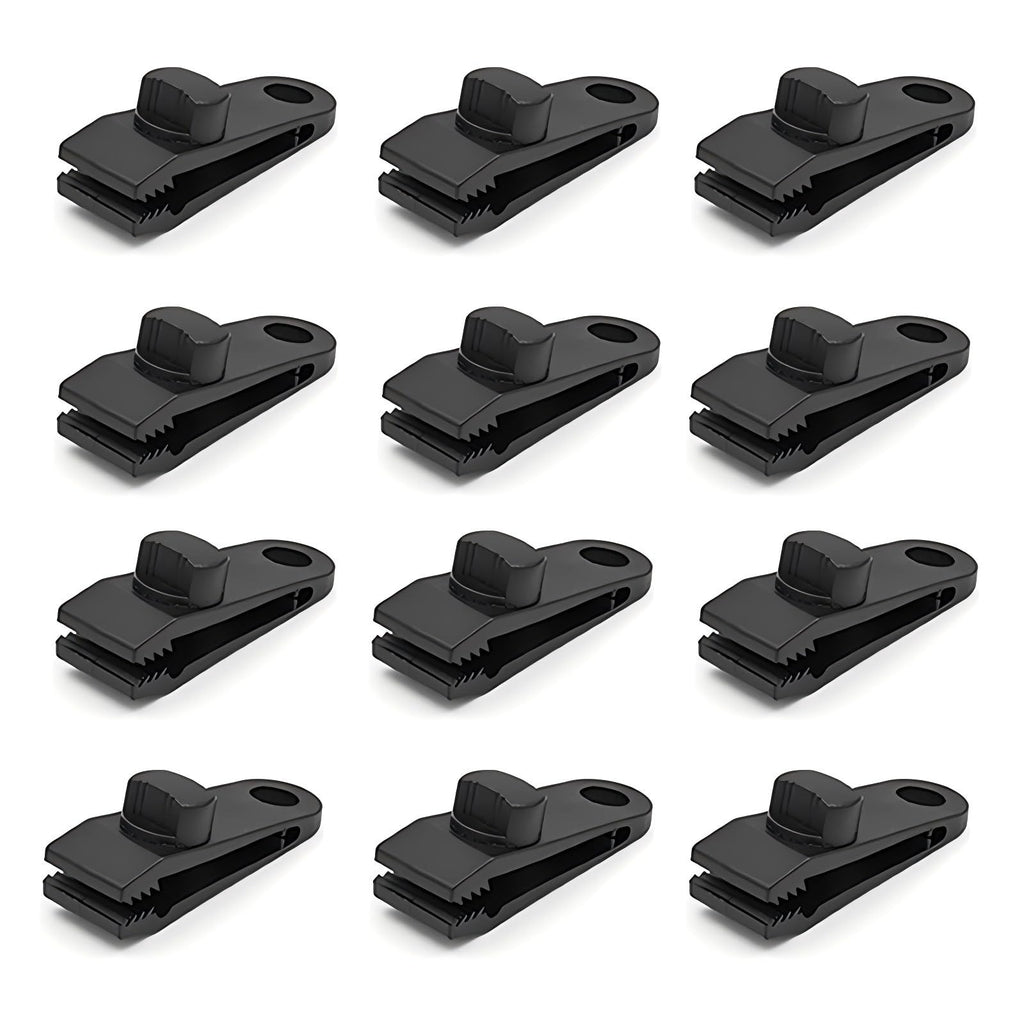 Langaelex 12Pcs Heavy Duty Tarp Clips With Lock Grip - Windproof Tent Clamps For Camping, Canopies, Pool Covers, Reusable Multi-