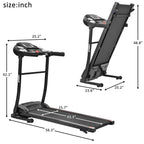 Startogoo Folding Electric Treadmill For Home, Folding Jogging Running Machine Portable Treadmills W/ 3-Level Auto Incline, 5''