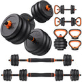 Feierdun Adjustable Dumbbells, 40Lbs Free Weight Set With Connector, 4 In1 Dumbbells Set Used As Barbell, Kettlebells, Push Up S