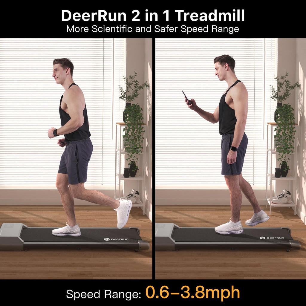 Walking Pad, 2 In 1 Treadmills For Home With Remote Control, Under Desk Treadmill Office Quiet, Portable Treadmill With Installa