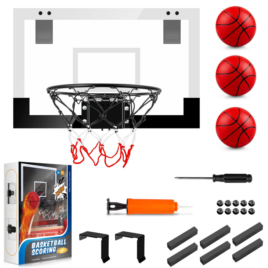 Treywell Indoor Basketball Hoop Sports Fan Backboards For Kids And Adults Door Room Basketball Hoop Mini Hoop With 3 Balls Baske