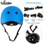 Turboske Skateboard Helmet, Bmx Helmet, Multi-Sport Helmet, Bike Helmet For Kids, Youth, Men, Women (Blue, Sm (205-228))