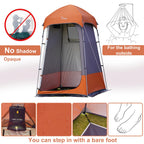 Outdoor Shower Tent Changing Room Privacy Portable Camping Shelters (Gray Orange)