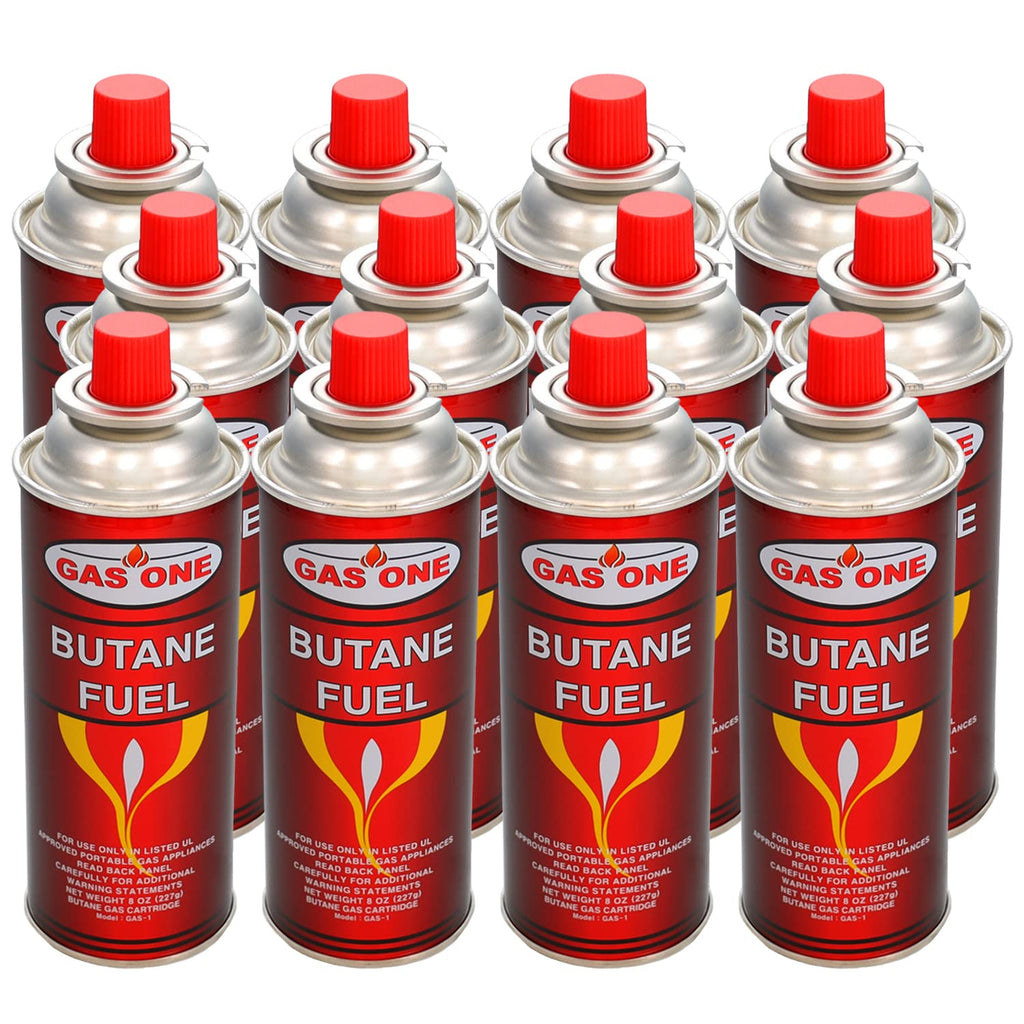 12 Butane Fuel Gasone Canisters For Portable Camping Stoves
