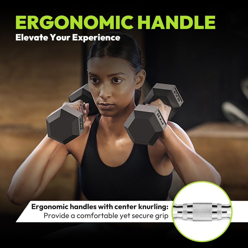 Handbode Hex Dumbbell Rubber Encased Dumbbell Strength Training Hex Dumbbell, Hand Weight For Workout & Exercise/Pair Of 3Lb