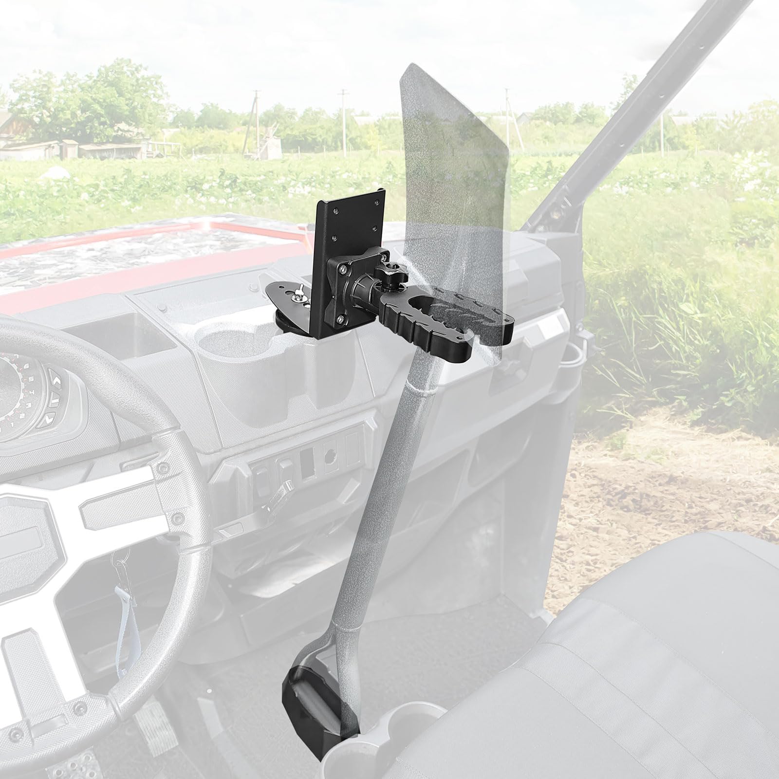 KEMIMOTO UTV Hunting Tool Holder Rack, Tool Holder Compatible with Polaris Ranger and General, Mount on The Dash Cup Holder or C