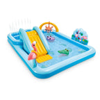 Intex 96'' X 78'' X 28'' Inflatable Jungle Adventure Play Center Spray Kiddie Pool - Backyard Kids Water Slide, Outdoor Blow-Up