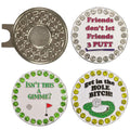 Giggle Golf Bling Putting Ball Marker Pack | Includes One Friends, One Isn'T This A Gimme, And One Get In The Hole Bling Ball Ma