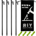 4 Pack Tent Stakes Heavy Duty Metal Tent Pegs For Camping Steel Tent Stakes 16 Inch Unbreakable And Inflexible
