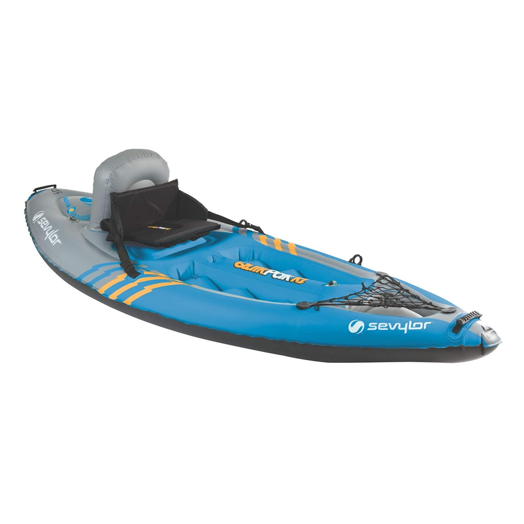 Sevylor Quickpak K1 1-Person Inflatable Kayak, Kayak Folds Into Backpack With 5-Minute Setup, 21-Gauge Pvc Construction; Hand Pu
