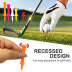 Finger Ten Golf Tees Unbreakable Step Down Plastic Mixed Size Bulk Value 100 Count, 2 3/4, 2 1/4, 2, 1 3/4, 1 1/2 Inch Height Co